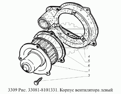 Корпус вентилятора левый